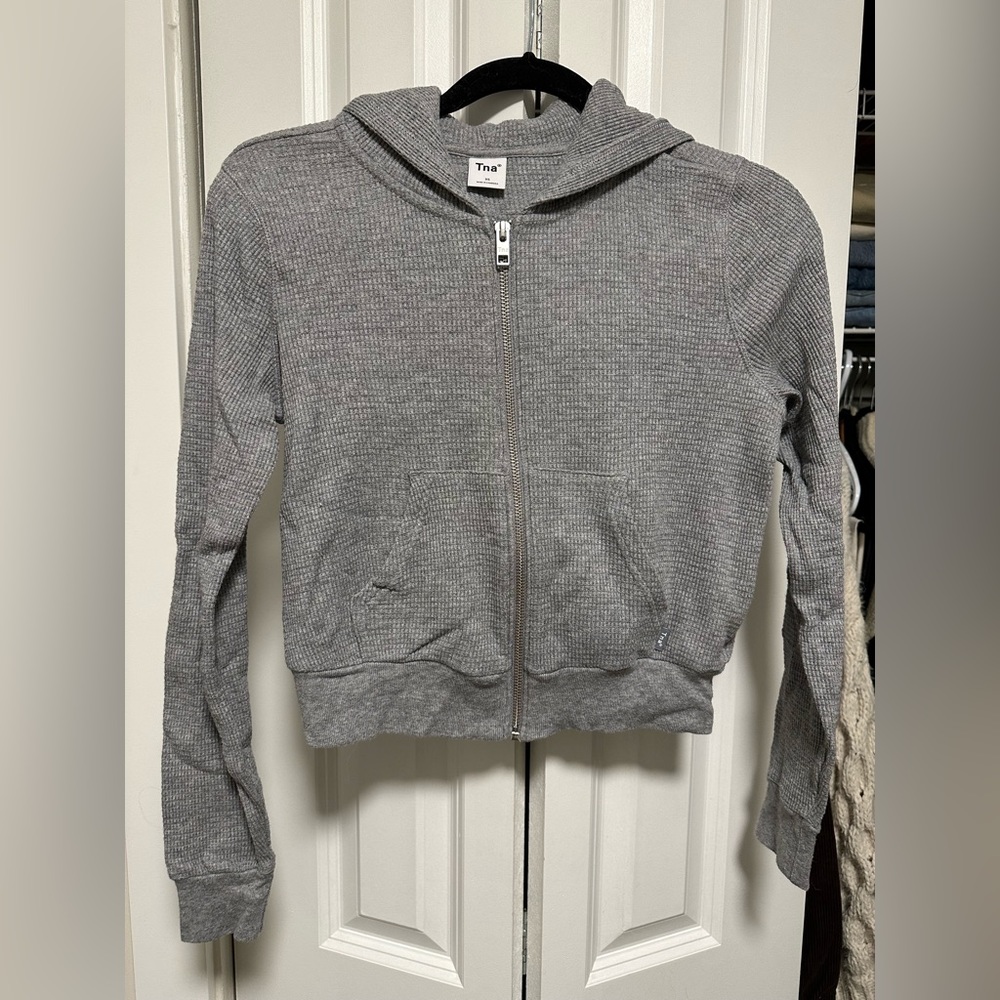 TNA Waffle Cropped Zip Up
